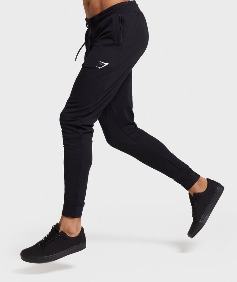 Men's Gymshark Critical Zip Jogger Black | CA 3DA7N1